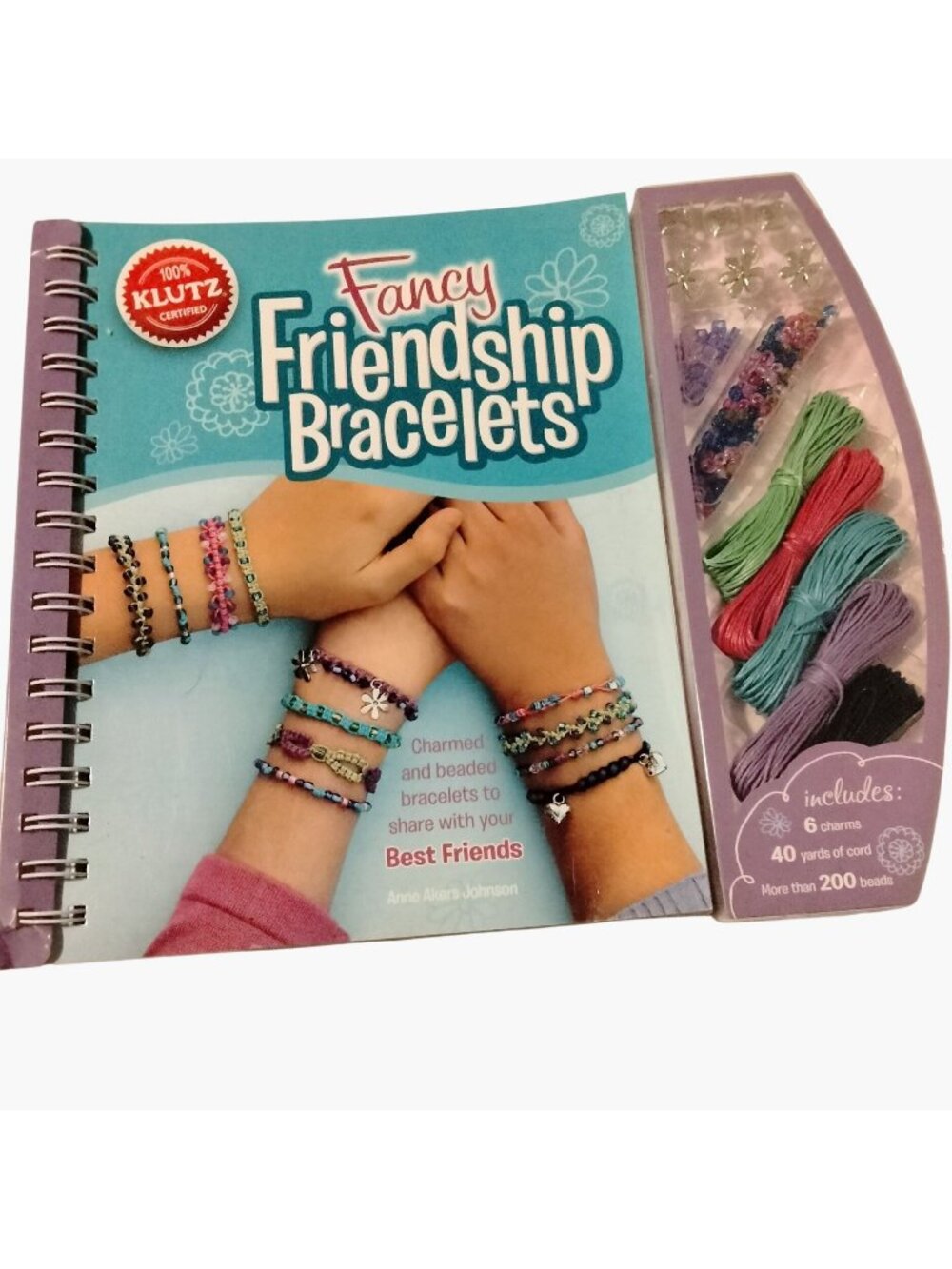 Klutz Fancy Friendship Bracelets DIY Kit Craft Book Beads Cord Charms Set New
